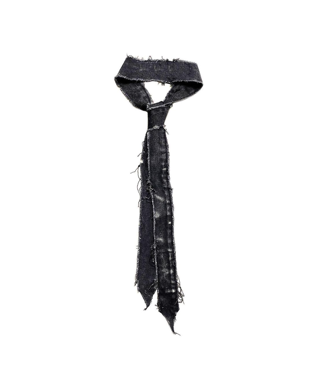 handmade distressed denim tie